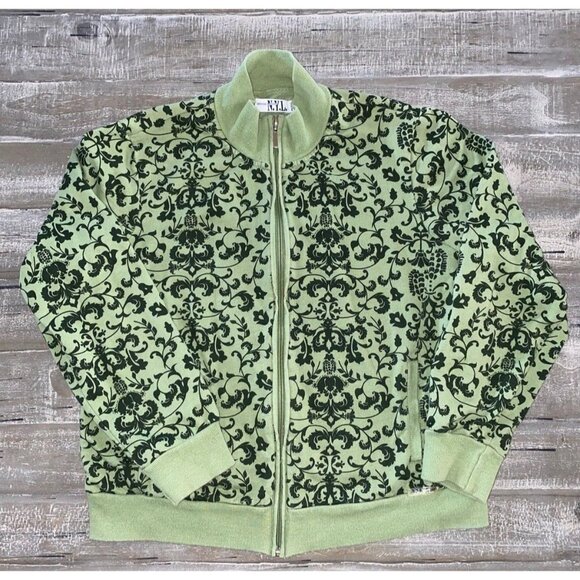 N.Y.L. New York Laundry Jacket Women’s Paisley Olive Green Zippered Size PXL - Picture 1 of 7